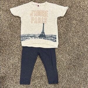 Oshkosh Paris Graphic Tee and Leggings Set